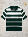 Striped Knitted Short-Sleeve Shirt – featured view