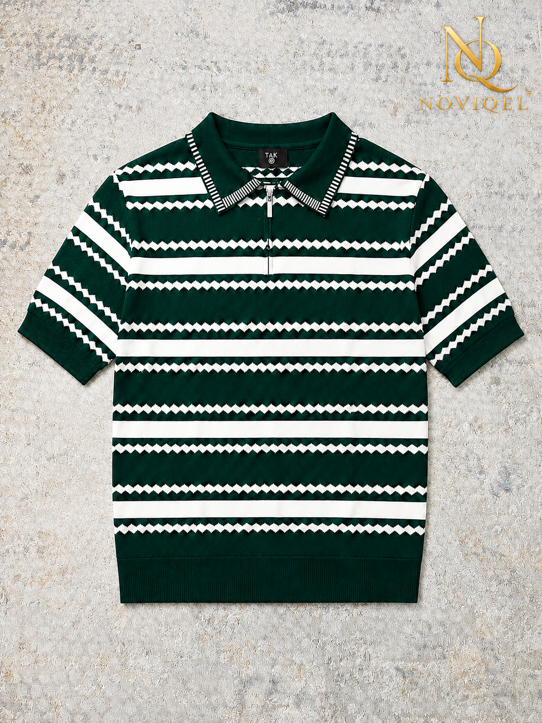 Striped Knitted Short-Sleeve Shirt – featured view