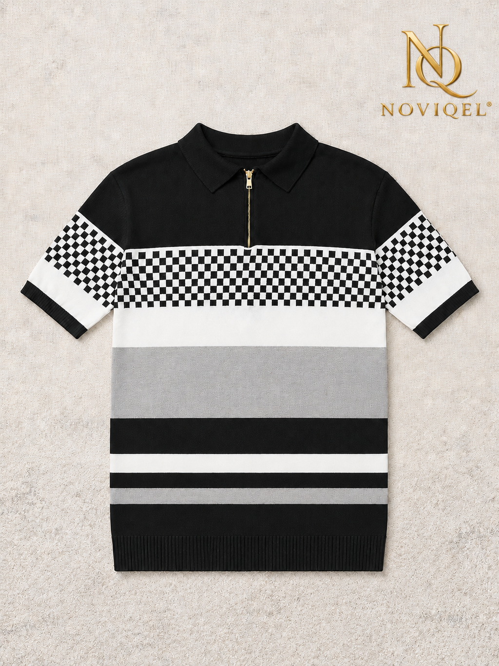 Striped Knitted Short-Sleeve Shirt – view 2