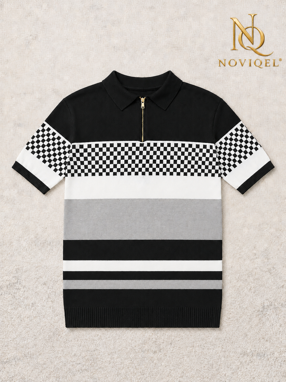Striped Knitted Short-Sleeve Shirt – view 2
