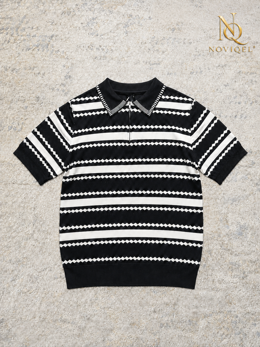 Striped Knitted Short-Sleeve Shirt – view 4