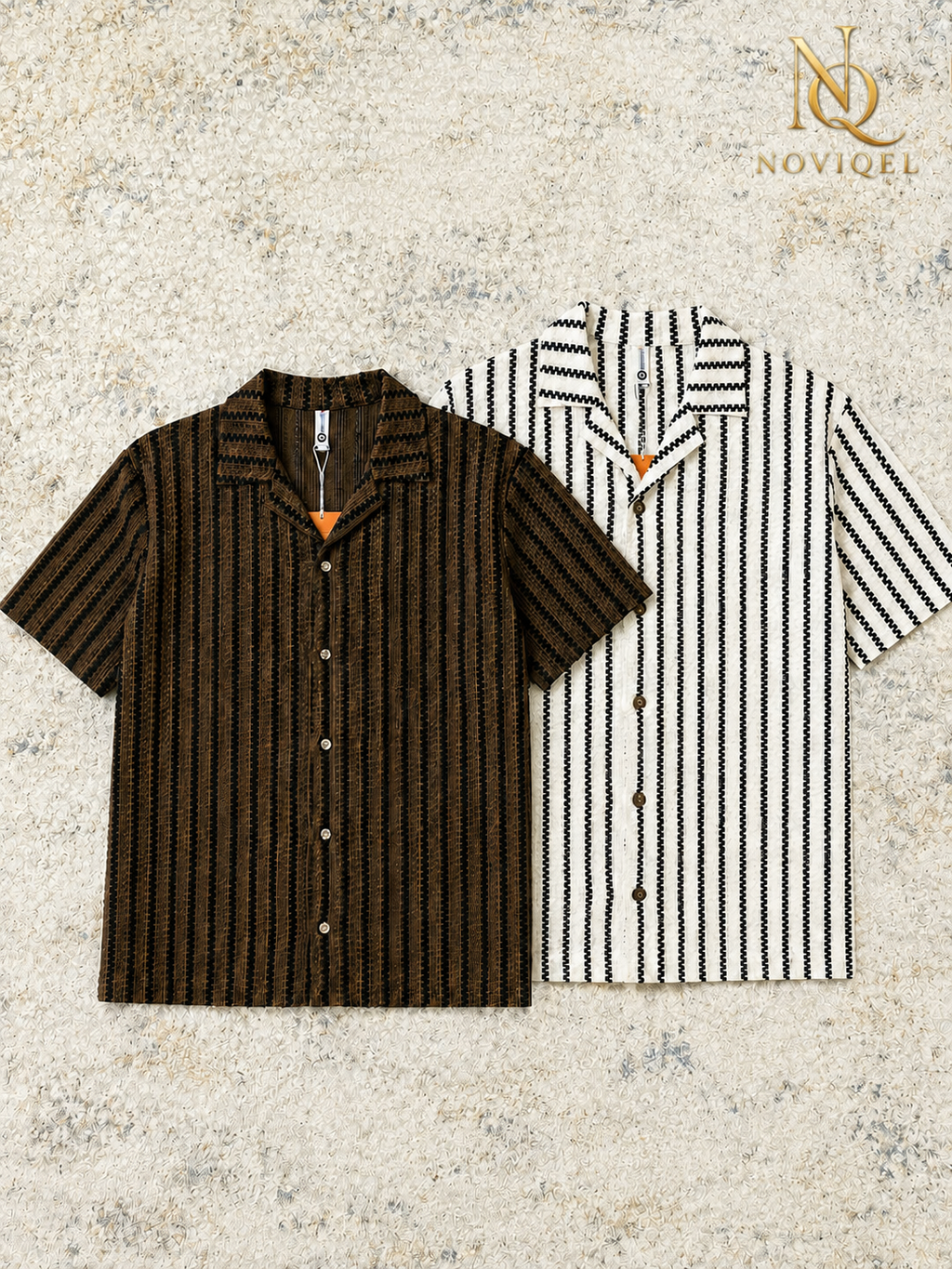 Striped Open-Knit Short-Sleeve Shirt – view 6