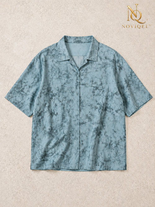 Abstract Print Short-Sleeve Collared Shirt – featured view