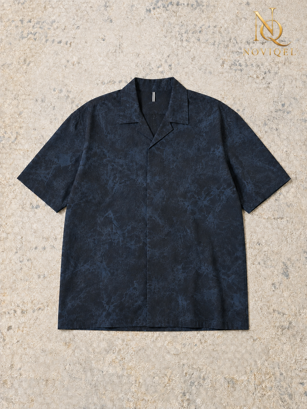 Abstract Print Short-Sleeve Collared Shirt – view 2