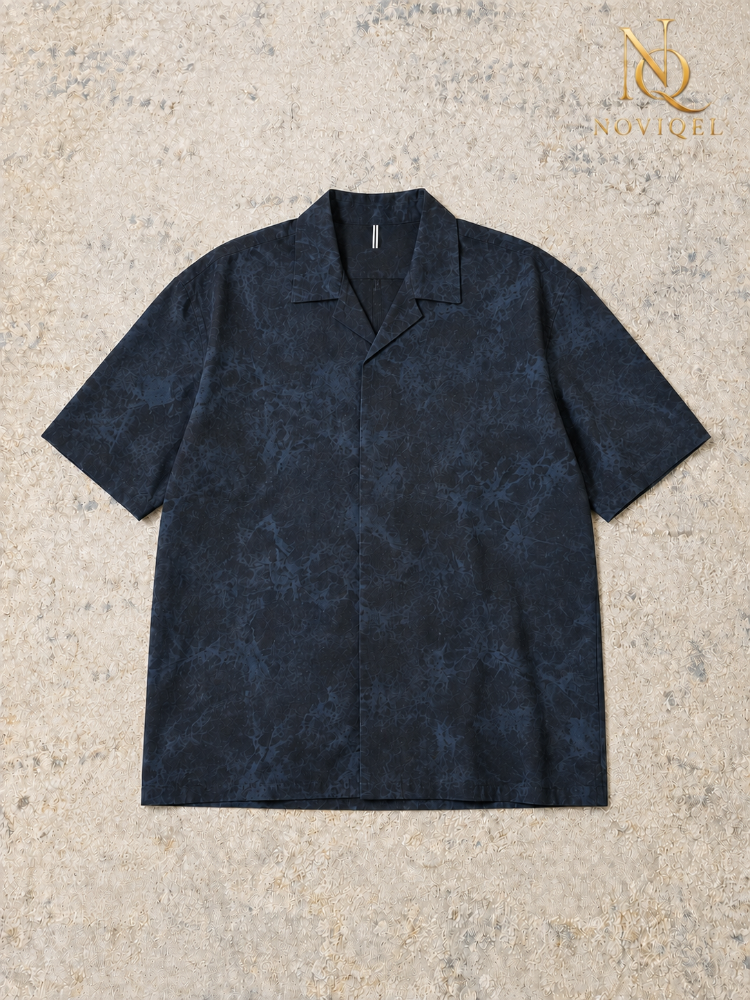 Abstract Print Short-Sleeve Collared Shirt – view 2