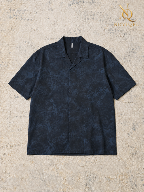 Abstract Print Short-Sleeve Collared Shirt – view 2