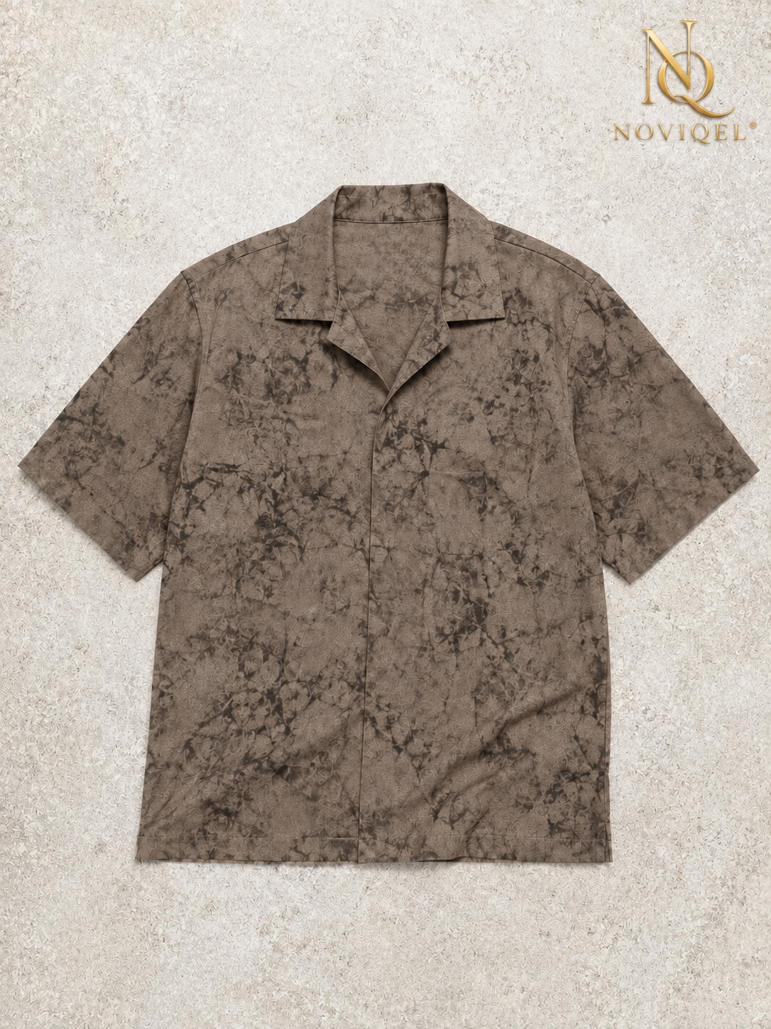 Abstract Print Short-Sleeve Collared Shirt – view 3