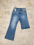 Lightly Distressed Flare Jeans – featured view