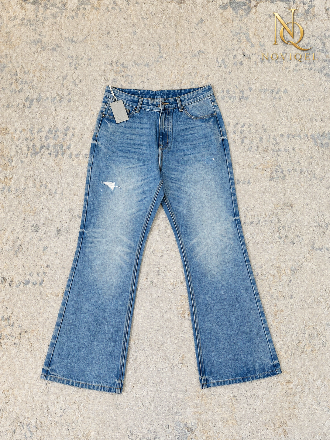 Lightly Distressed Flare Jeans – view 2