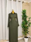 Pleated Corset-Waist Maxi Dress – view 1