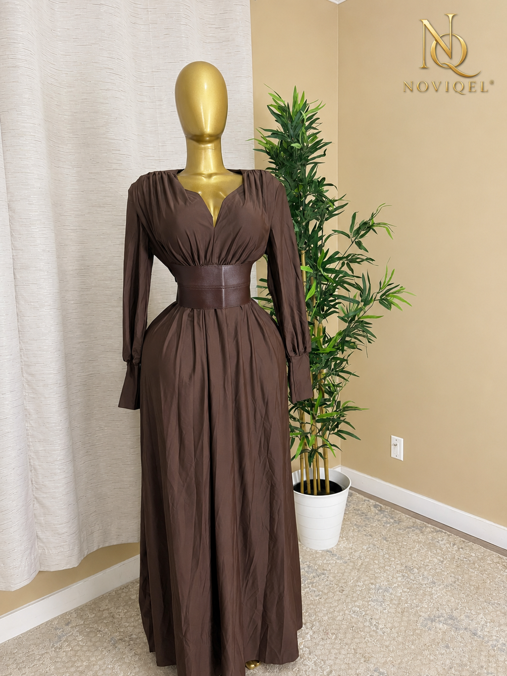 Long-Sleeve Maxi Dress – view 1