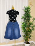 Light-Wash Wide-Leg Denim Jorts – featured view
