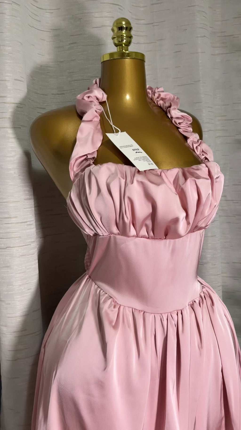 Satin Sculpted Bubble Midi Dress