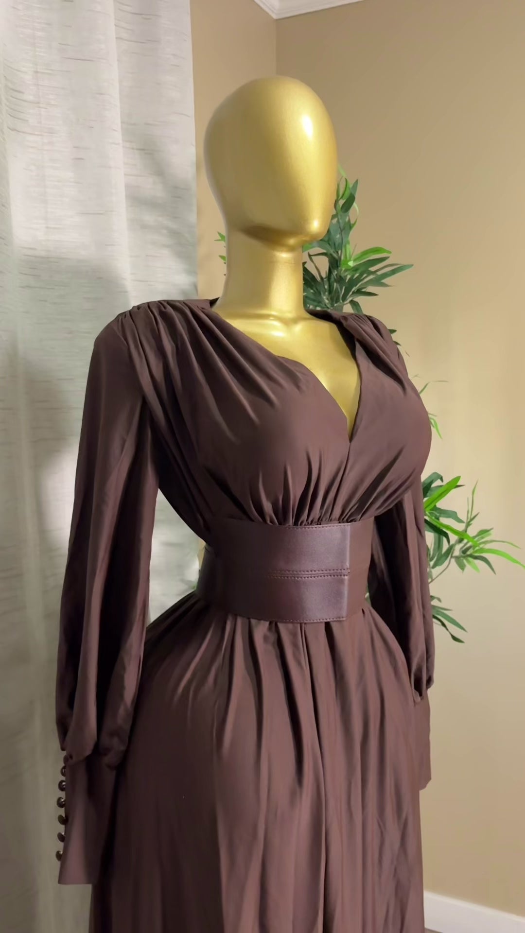 Long-Sleeve Maxi Dress